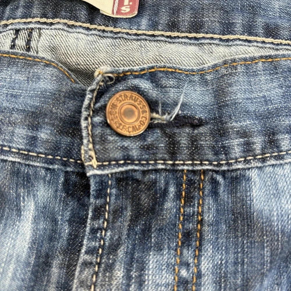 Levi's 514 Men's Jeans 36x32 Bleached Denim Slim Straight Fit Distressed